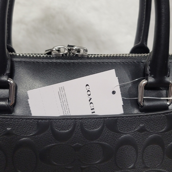 NWT COACH RARE SIGNATURE LEATHER DESIGNER BUSINESS BAG laptop computer Atache - Picture 2 of 14